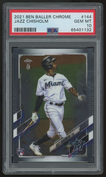 2021 Topps Chrome Ben Baller Jazz Chisholm RC #144 PSA 10