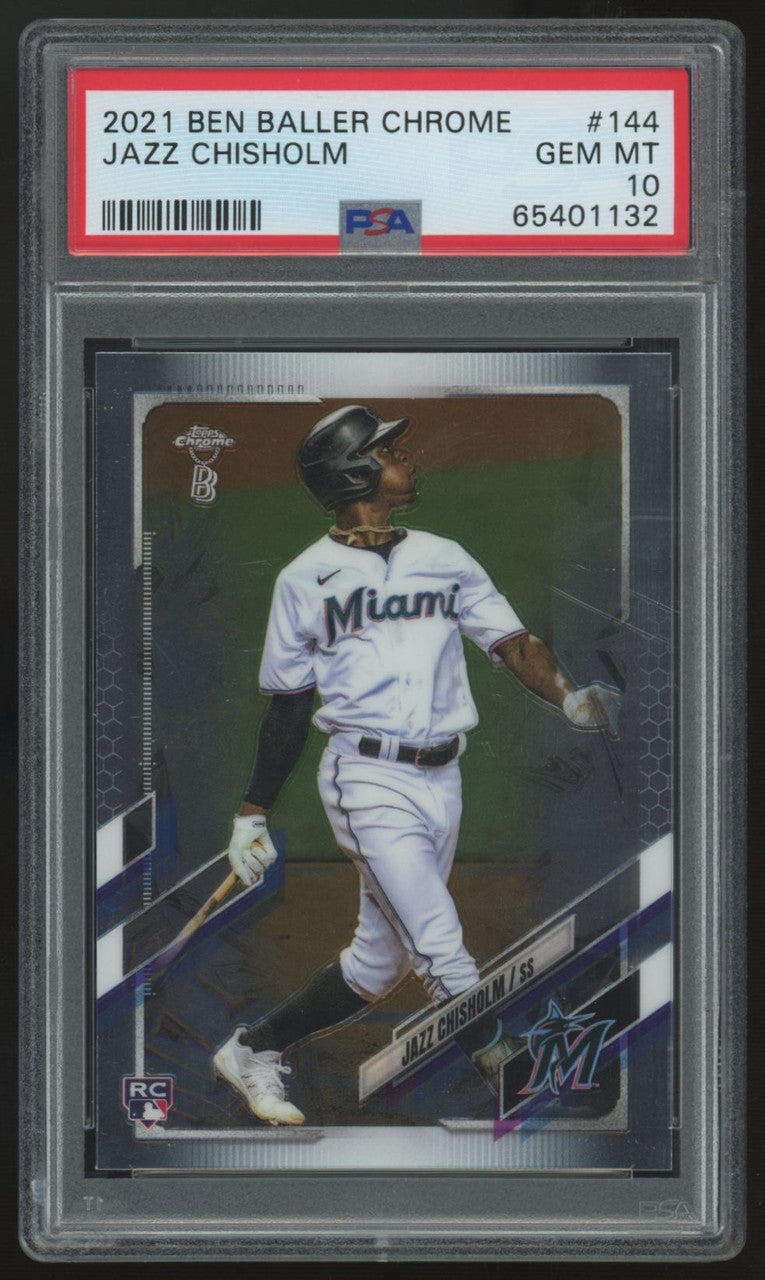 2021 Topps Chrome Ben Baller Jazz Chisholm RC #144 PSA 10
