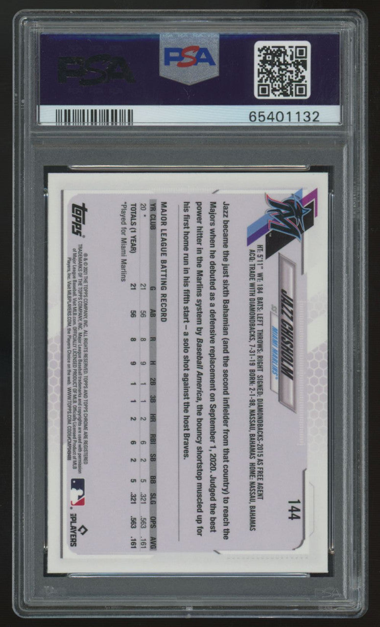 2021 Topps Chrome Ben Baller Jazz Chisholm RC #144 PSA 10