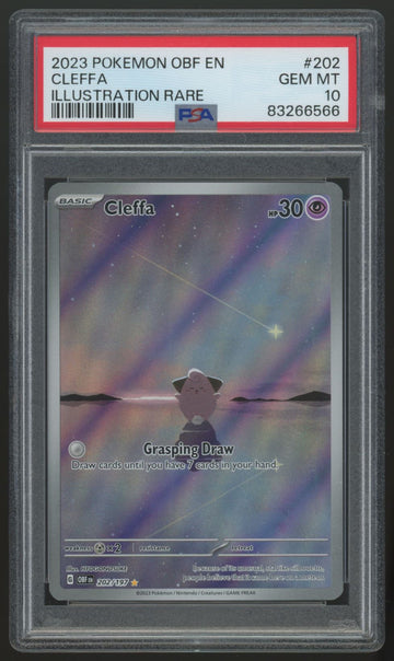 2023 Pokemon Cleffa Obsidian Flames Illustration Rare #202 PSA 10