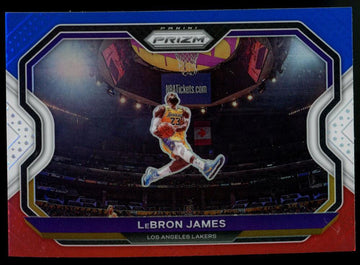 SOLD 11759 2020-21 Panini Prizm Lebron James Red White and Blue Kobe Tribute #1