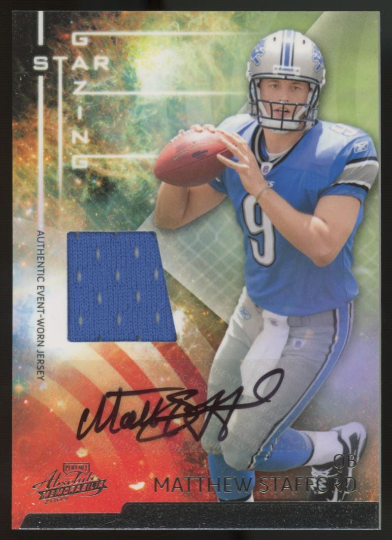 2009 Playoff Absolute Matthew Stafford Star Gazing RC Patch Auto RPA /25 #20