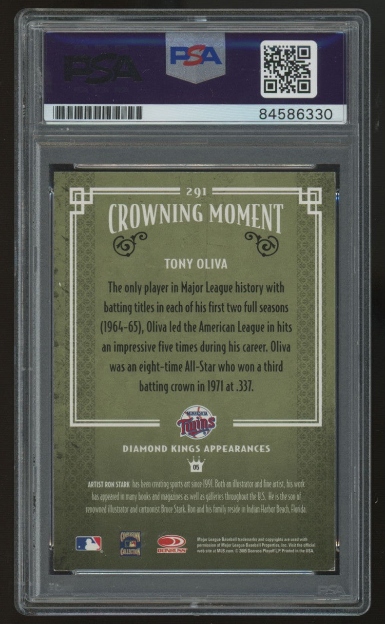 2005 Diamond Kings Tony Oliva Legend #291 Auto PSA/DNA Certified 9