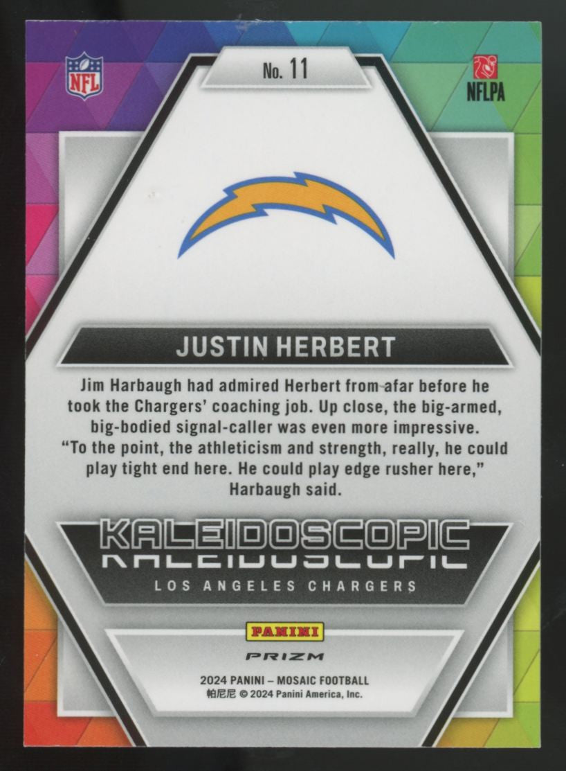 2024 Panini Mosaic Justin Herbert Kaleidoscopic SSP #11
