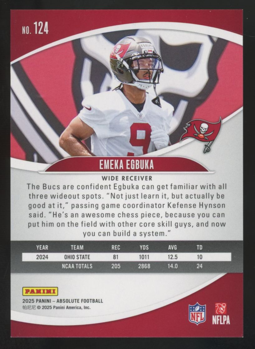 2025 Panini Absolute Emeka Egbuka RC Green Wave /60 #124