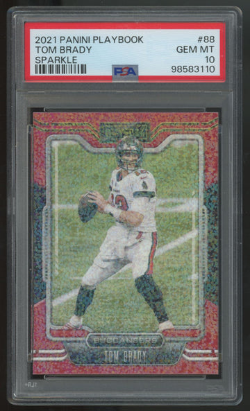 2021 Panini Playbook Tom Brady Sparkle #88 PSA 10