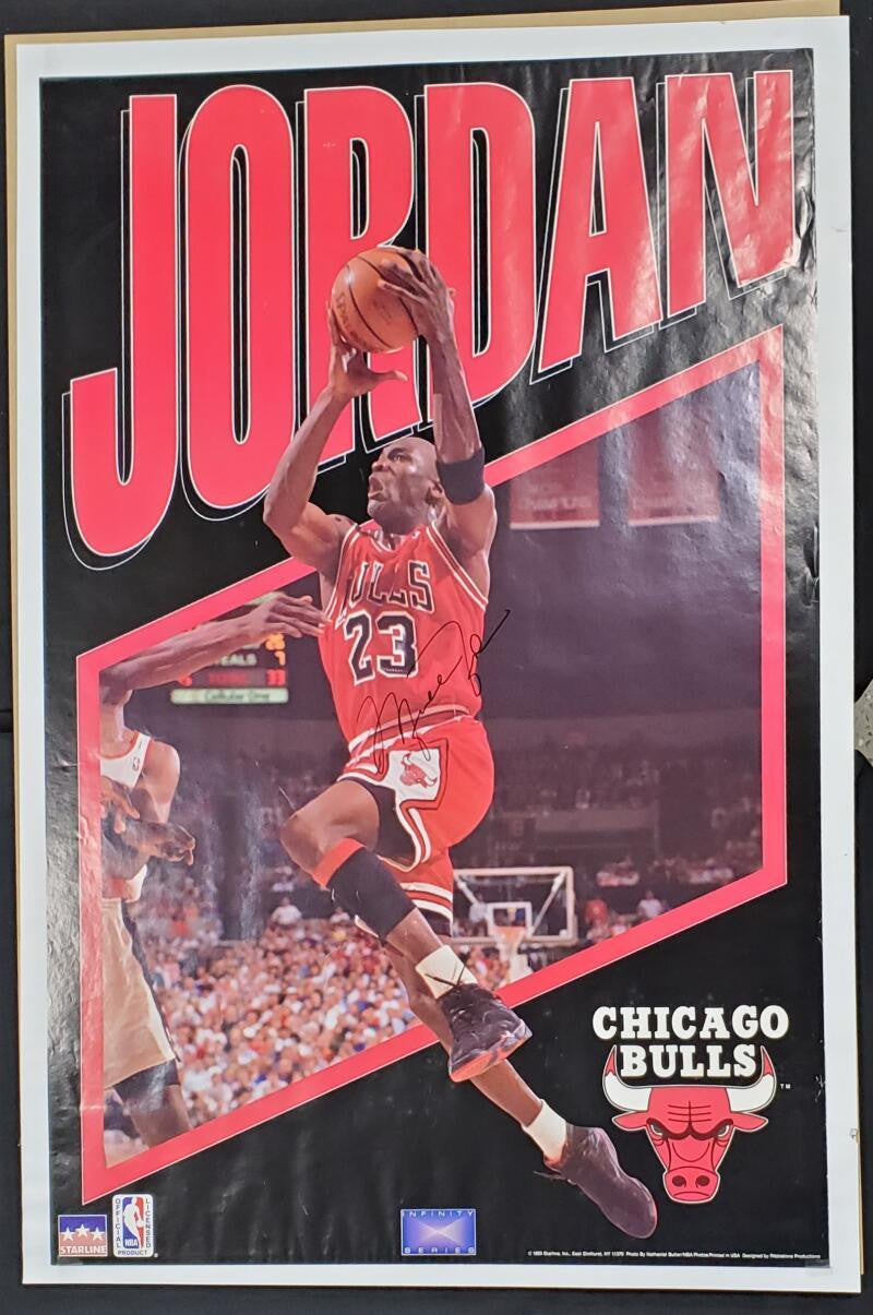 Michael Jordan Autographed Vintage Poster PSA DNA Authentic 24x36 Auto