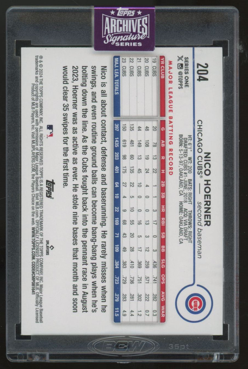 2025 Topps Archives Signature Series Nico Hoerner Auto 1/1 #204