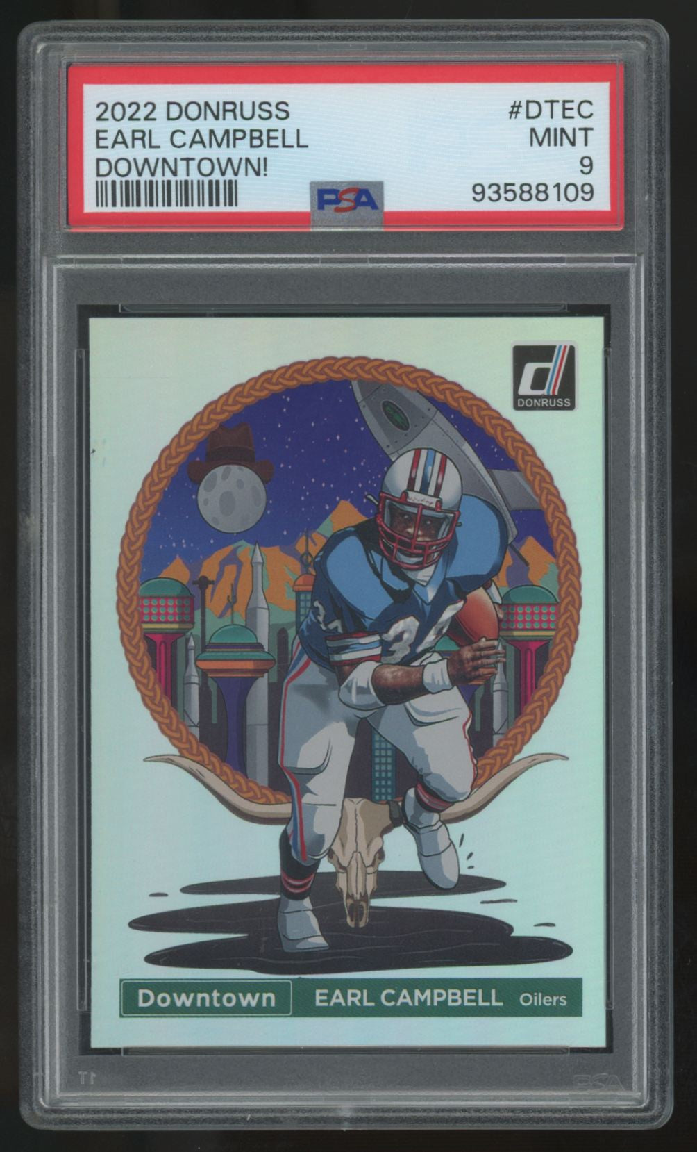 2022 Panini Donruss Earl Campbell Downtown! SSP #DT-EC PSA 9