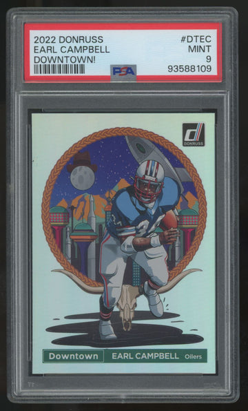 2022 Panini Donruss Earl Campbell Downtown! SSP #DT-EC PSA 9