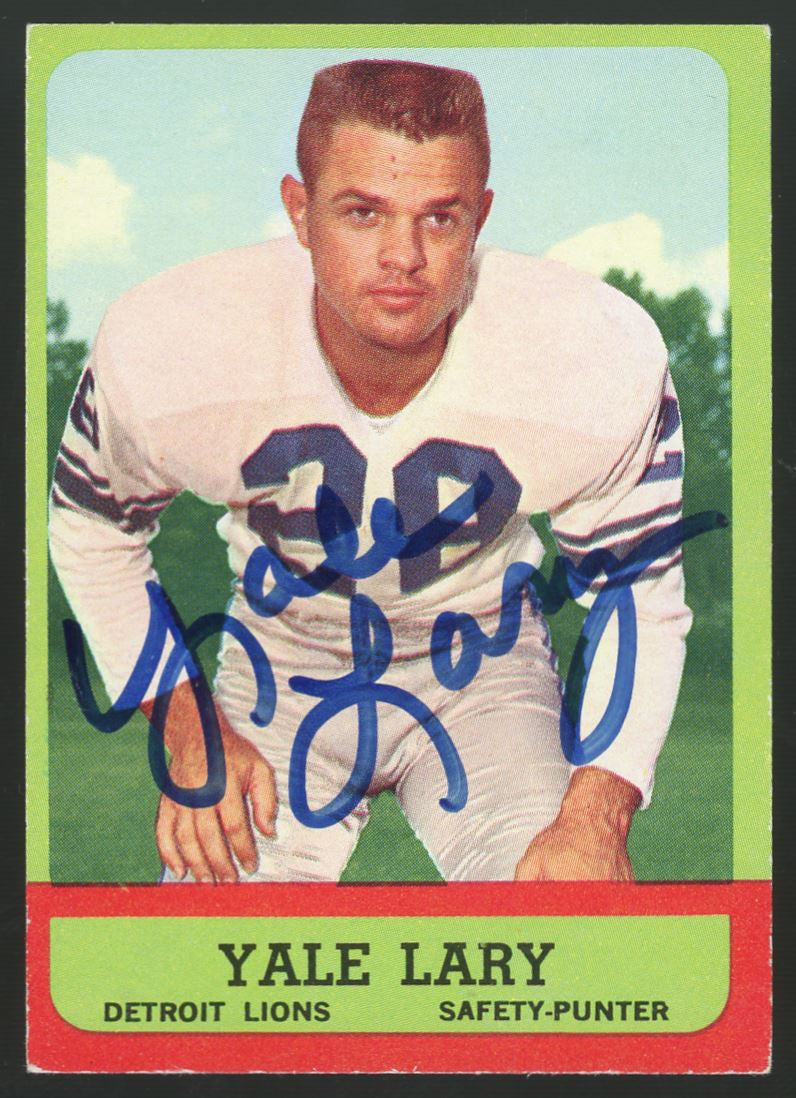 1963 Topps Yale Lary #33 Signed Auto JSA