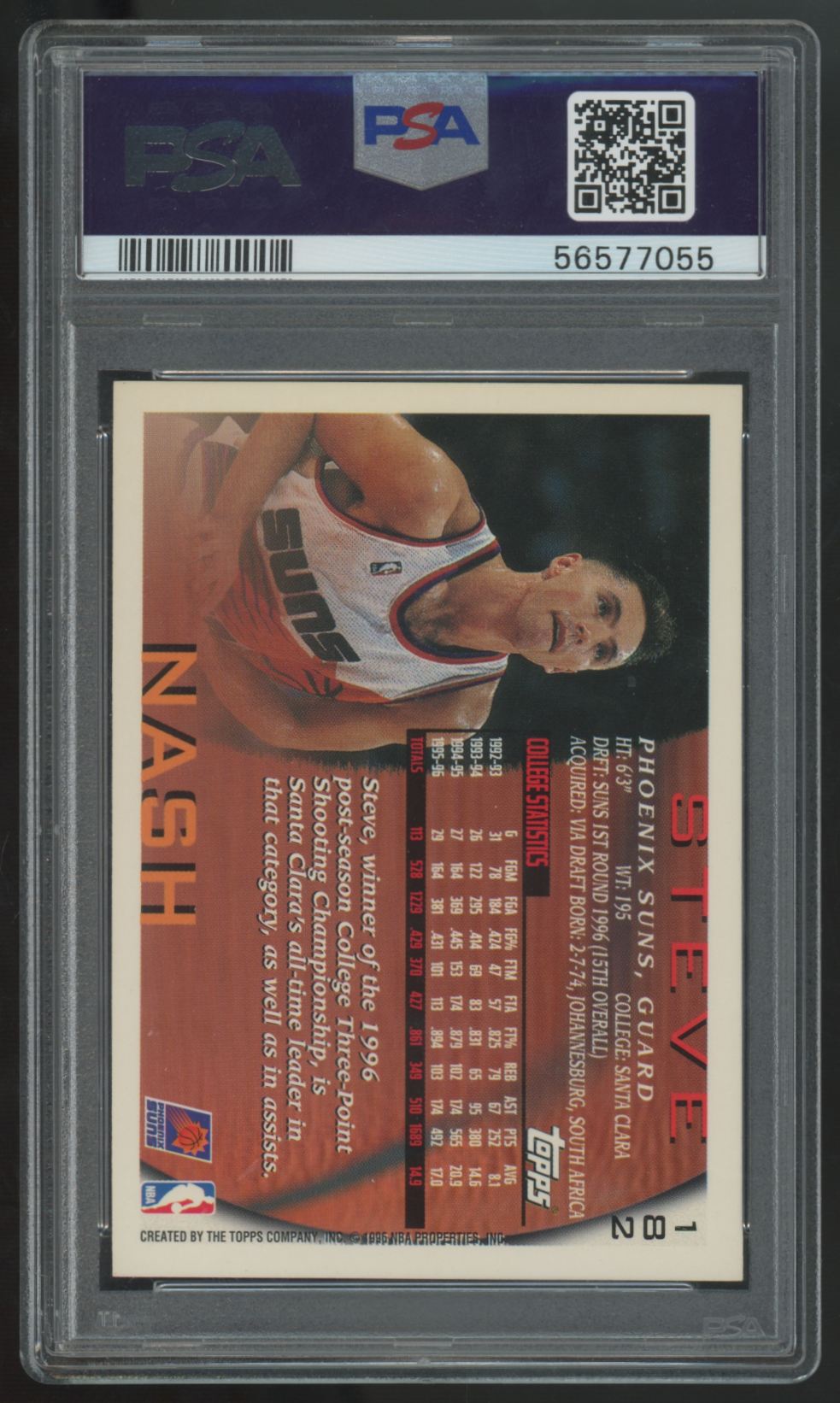 1996-97 Topps Steve Nash RC #182 PSA 9