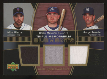2007 Upper Deck Elements Piazza/McCann/Posada Triple Patch /25 #TE-PMP