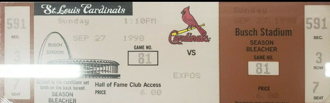 MM-McGwire HR Tickets Framed