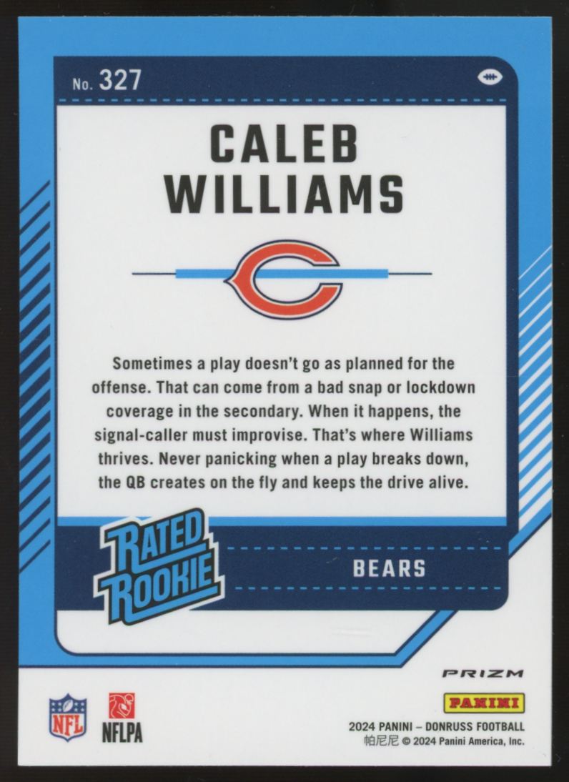 2024 Donruss Optic Caleb Williams RC Rated Rookie Pink #327