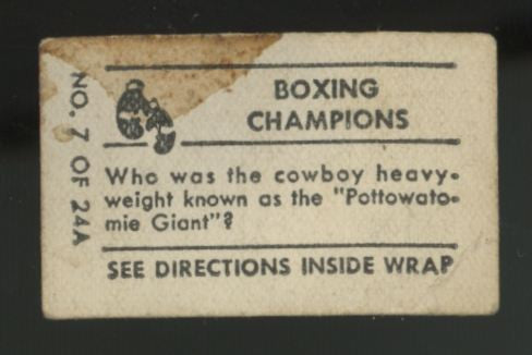 1948 Topps Magic Jess Willard Boxing Champions #7 Poor