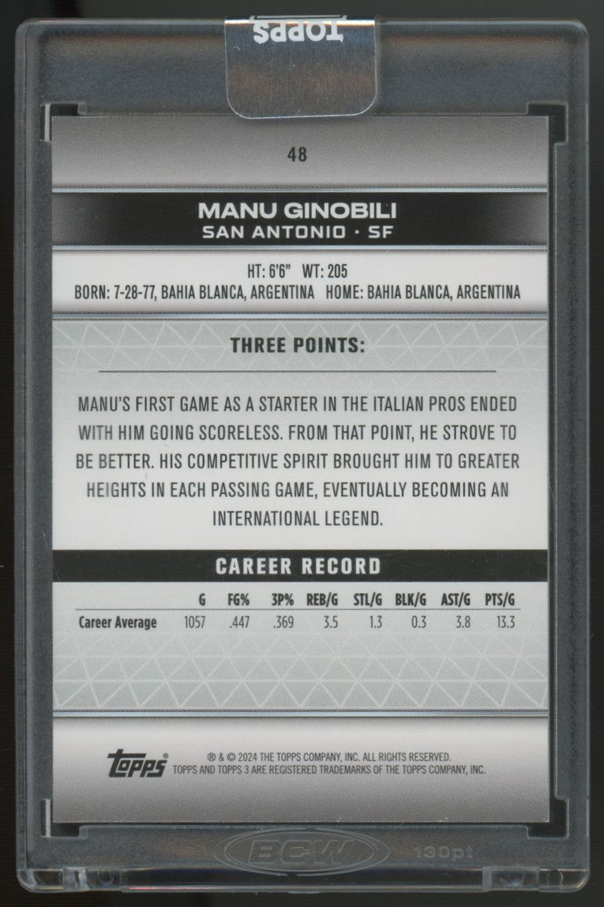 2023/24 Topps Three Manu Ginobili Orange /25 #48