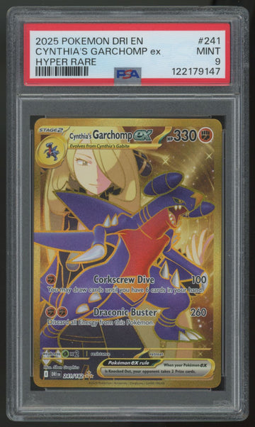2025 Pokemon Cynthia's Garchomp Destined Rivals Hyper Rare #241 PSA 9