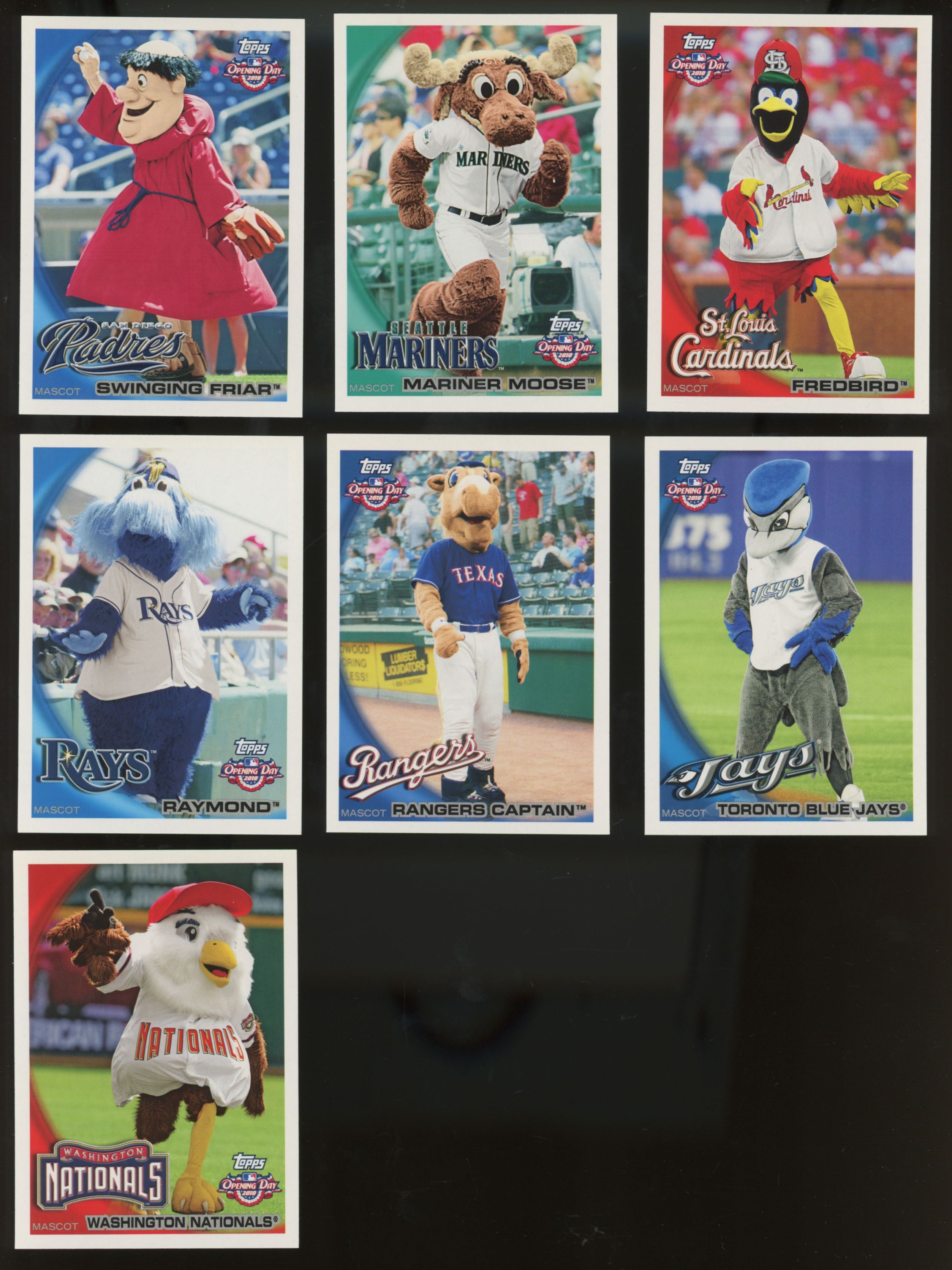 2010 Topps Opening Day Mascots Complete Set (1-25) Phillie Phanatic