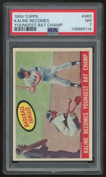 1959 Topps Al Kaline Youngest Bat Champ #463 PSA 7 *114
