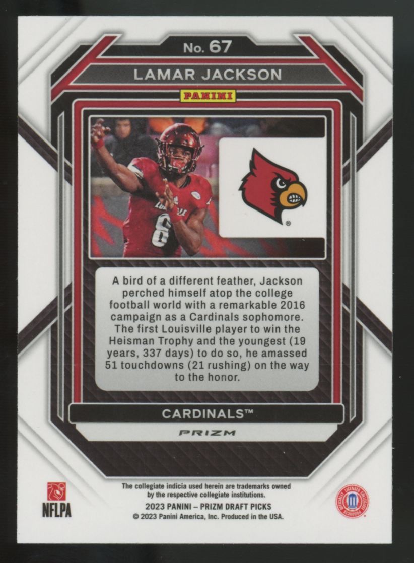 2023 Panini Prizm Draft Lamar Jackson Snakeskin SSP #67