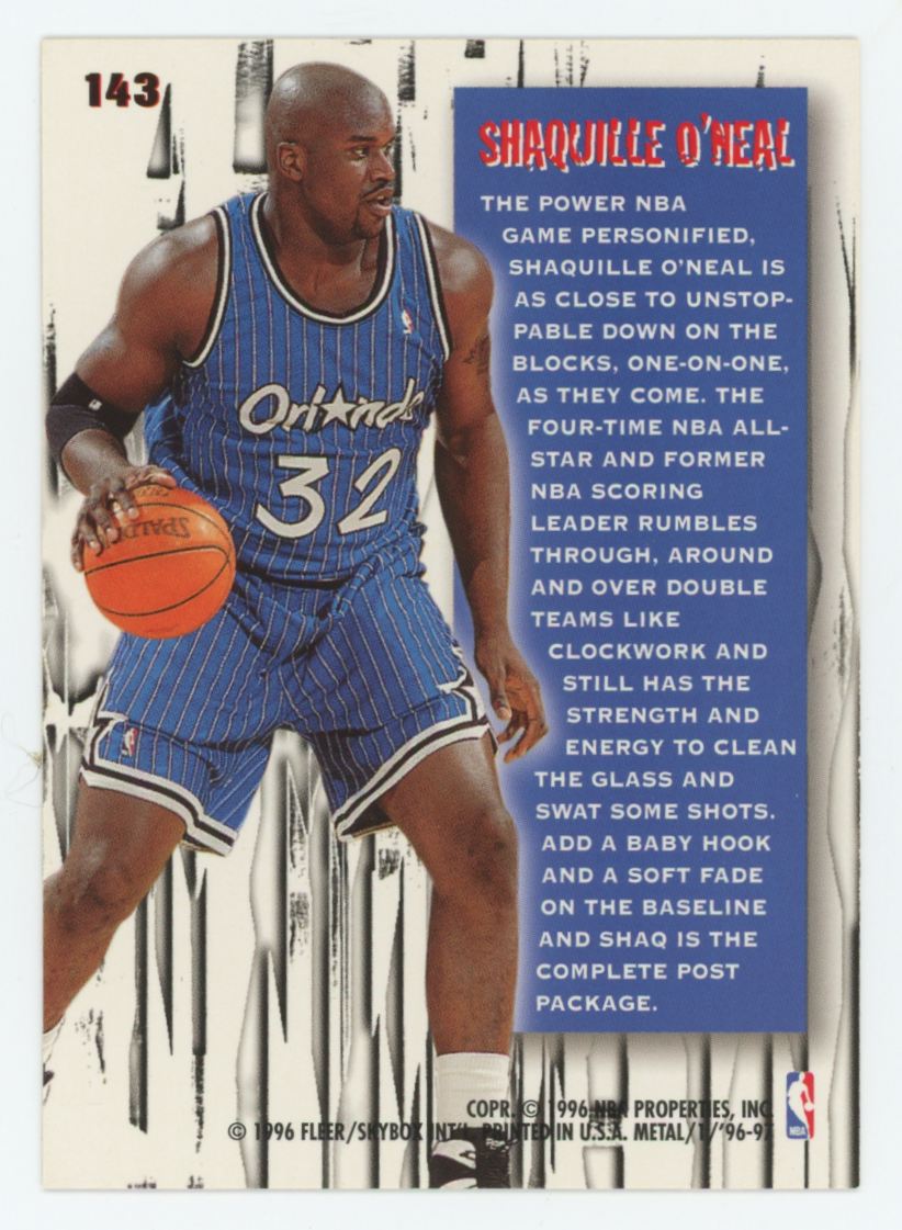1996-97 Fleer Metal Shaquille O'Neal Metal Shredders #143