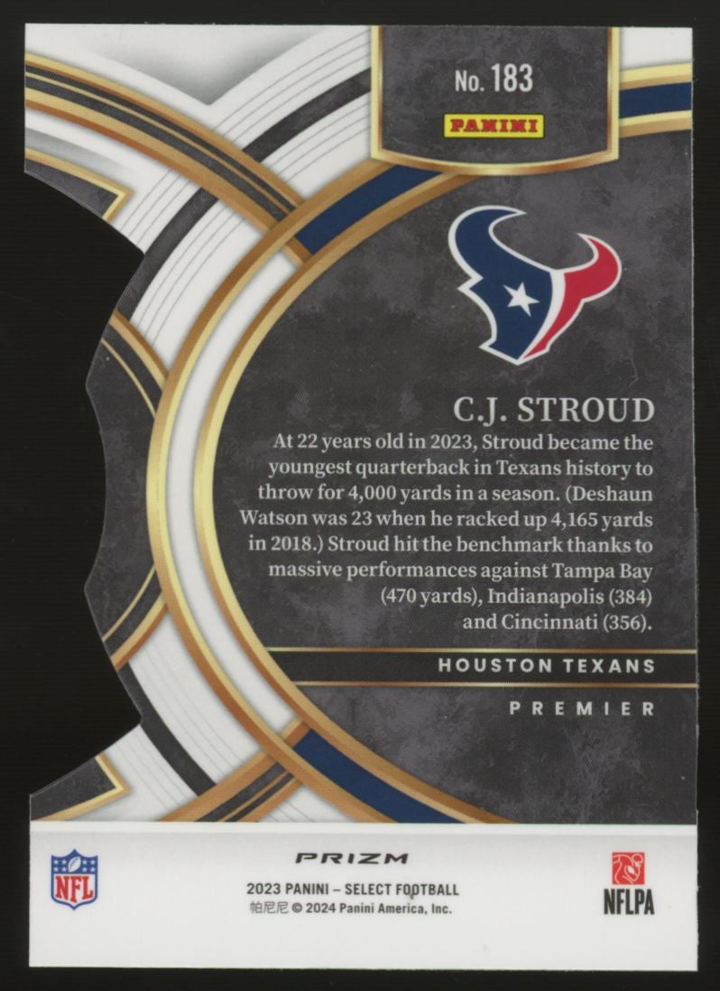 2023 Select CJ Stroud RC Premier Die Cut Red Black #183