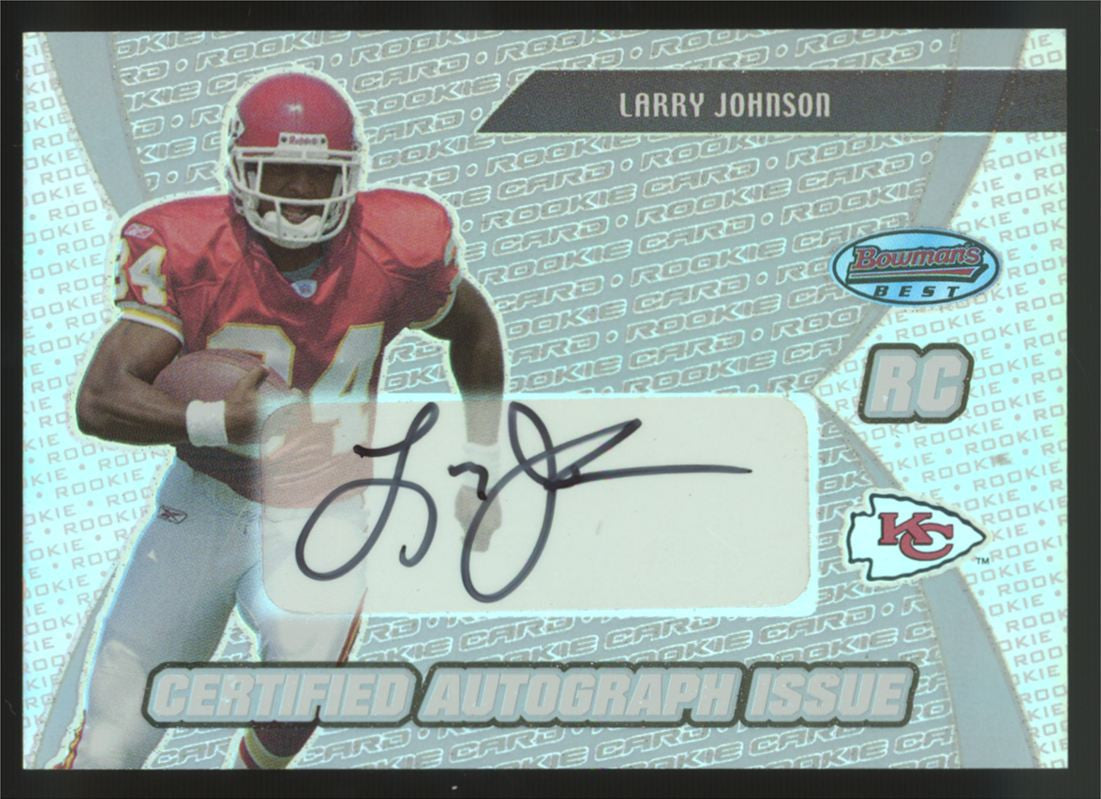 2003 Bowman's Best Larry Johnson RC Auto Refractor /199 #162