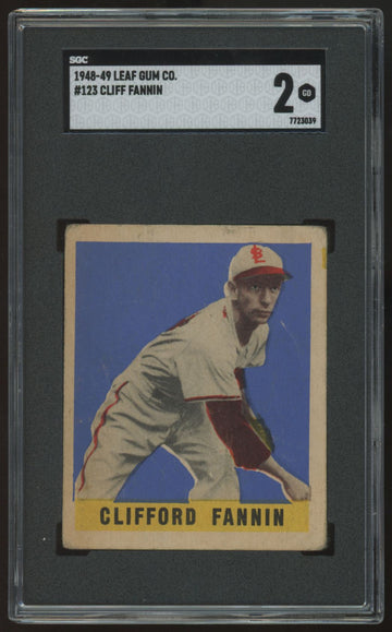 1948-49 Leaf Gum Co. Cliff Fannin #123 SGC 2