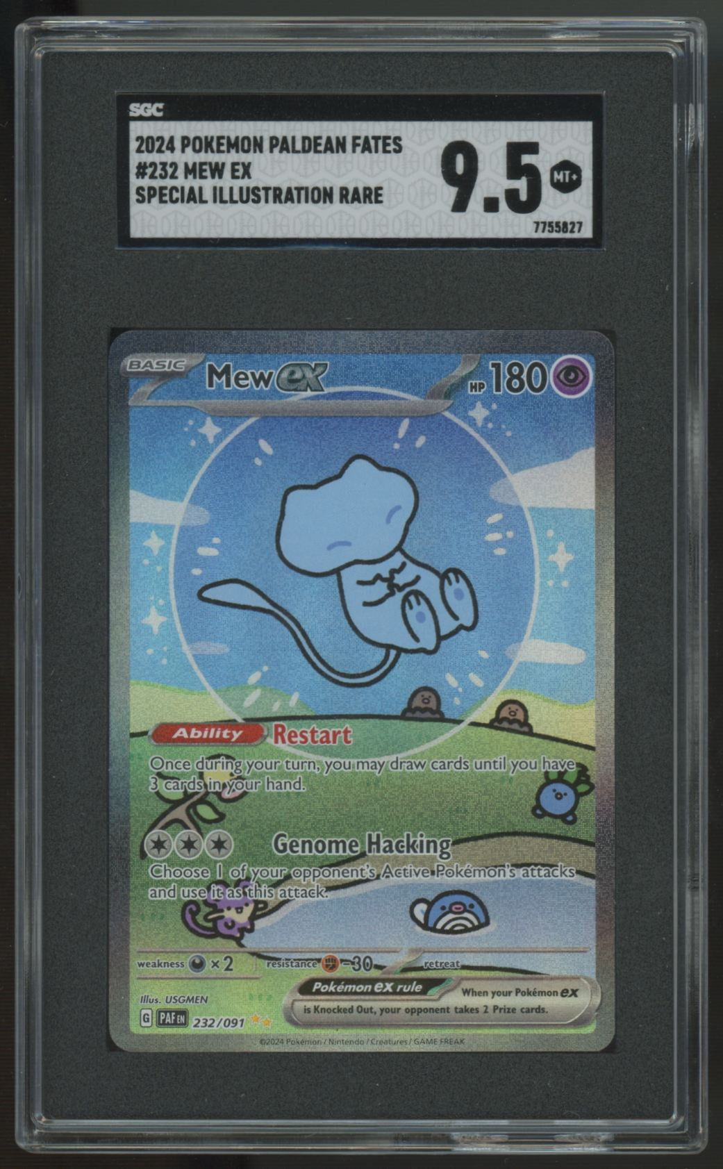 2024 Pokemon Mew ex Paldean Fates Special Illustration Rare #232 SGC 9.5