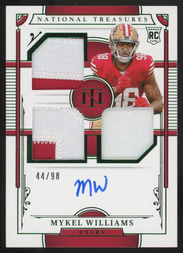 2025 National Treasures Mykel Williams RC Patch Auto Green RPA /98 #RMS-MWS