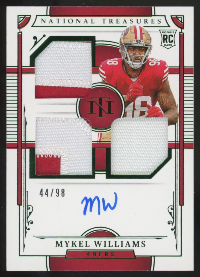 2025 National Treasures Mykel Williams RC Patch Auto Green RPA /98 #RMS-MWS