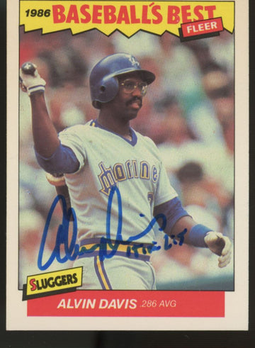 1986 Fleer Baseball's Best Alvin Davis #8 Signed Auto JSA