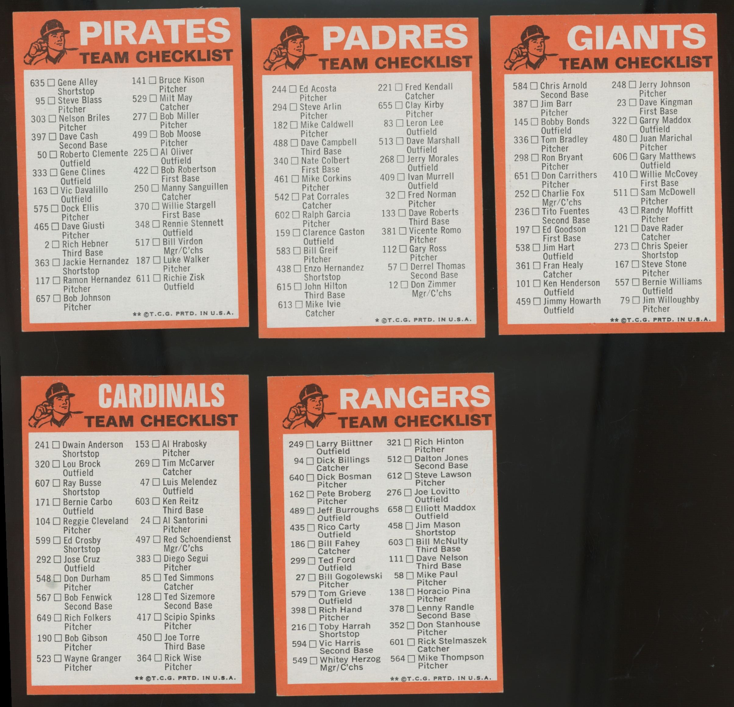 1973 Topps Baseball Team Checklist Set NM With / 1 Graded Card CSG 6