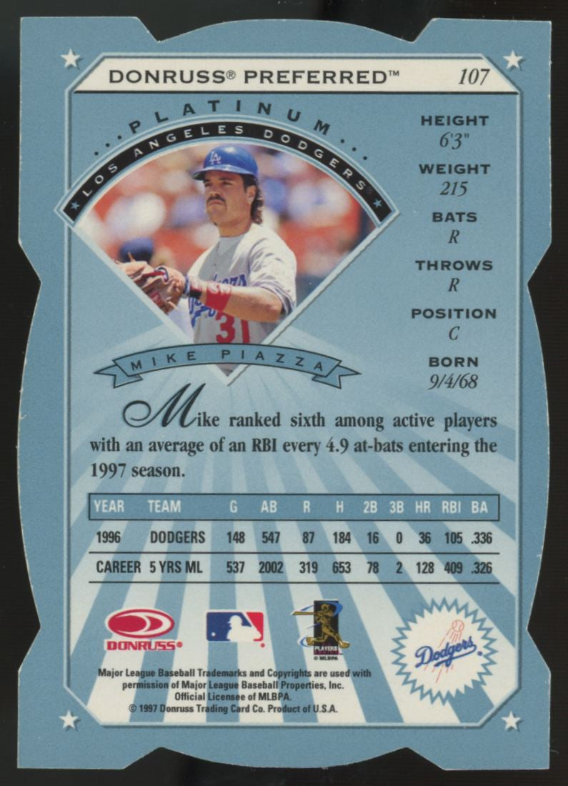 1997 Donruss Preferred Mike Piazza Cut To The Chase Platinum Die-Cut #107