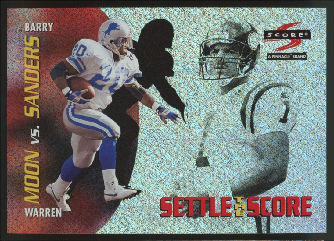 1996 Pinnacle Score Barry Sanders Warren Moon Settle The Score #20