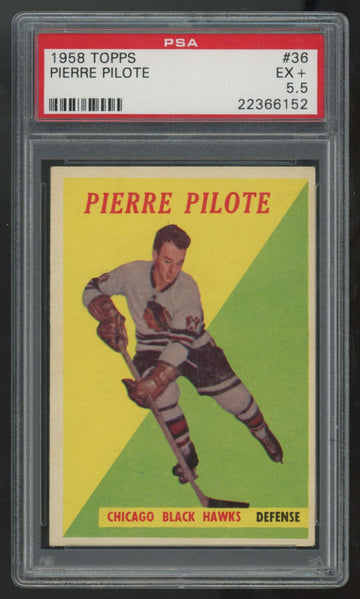 1958-59 Topps Pierre Pilote #36 PSA 5.5