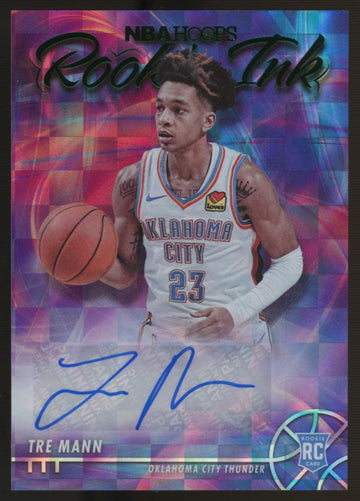2021-22 Hoops Tre Mann Rookie Ink RC Auto Green #RI-TMM