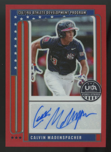 2026 USA Stars & Stripes Calvin Madenspacher Red 13u/14u Development Auto /99