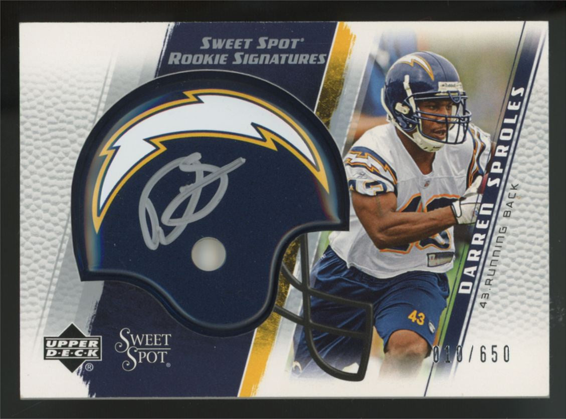 2005 Upper Deck Sweet Spot Darren Sproles RC Rookie Signatures Auto #270