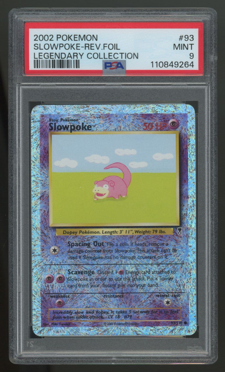2002 Pokemon Slowpoke Legendary Collection Reverse Holo #93 PSA 9