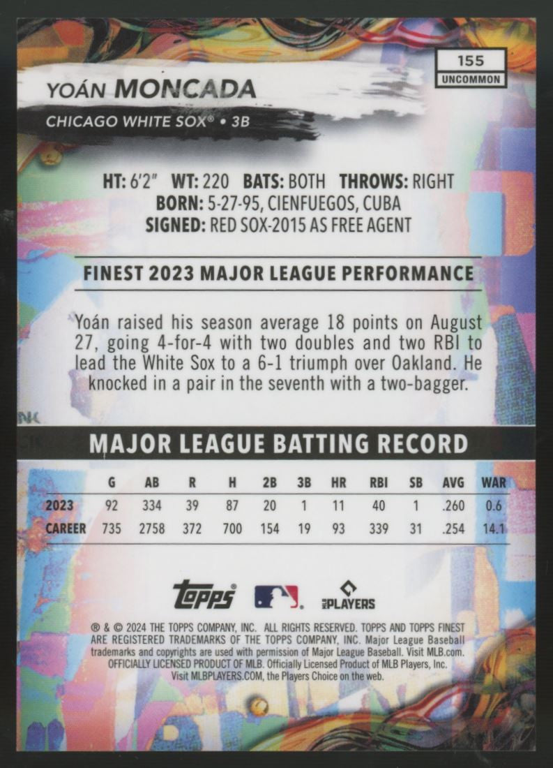 2024 Topps Finest Yoan Moncada Uncommon /15 #155