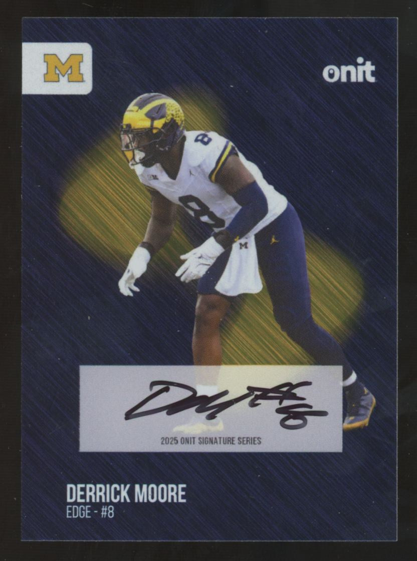 2025 Onit University Of Michigan Derrick Moore Blue Auto #S-4