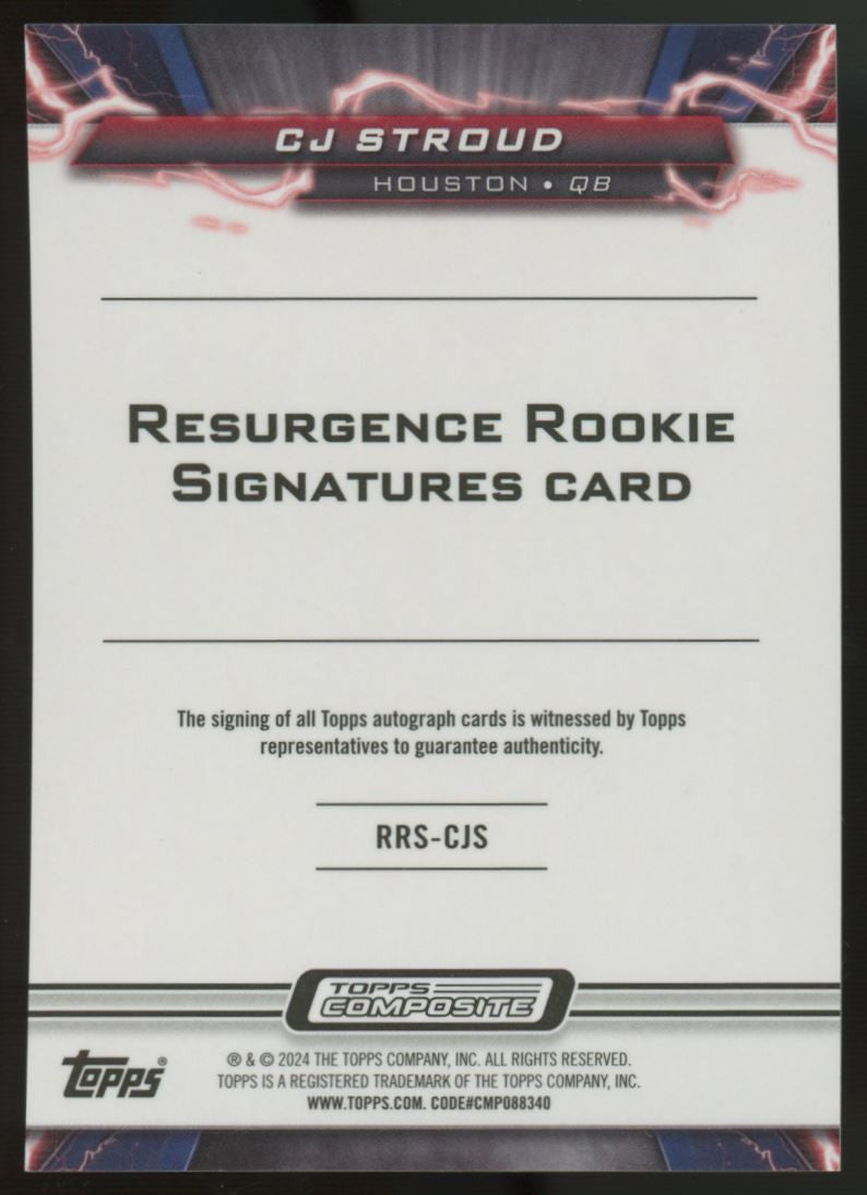 2023 Topps Composite Resurgence CJ Stroud RC Auto Blue Wave /75 #RRS-CJS