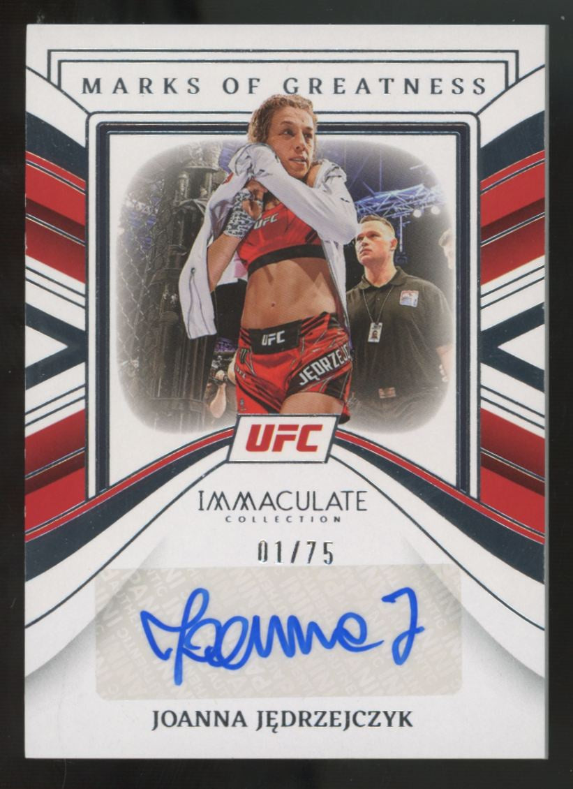 2023 Panini Immaculate UFC Joanna Jedrzejczyk Marks Of Greatness Auto /75