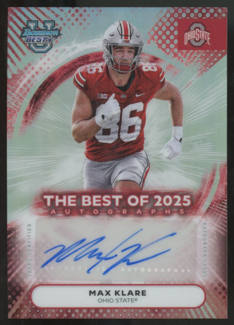 2025 Bowman Best University Max Klare Best Of '25 Auto #BOA-MK