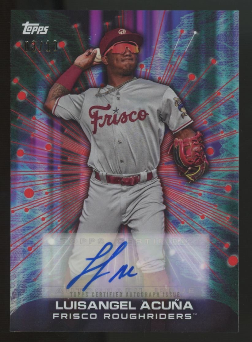 2023 Topps Pro Debut Luisangel Acuna Future Cornerstones Red Foil Auto /10