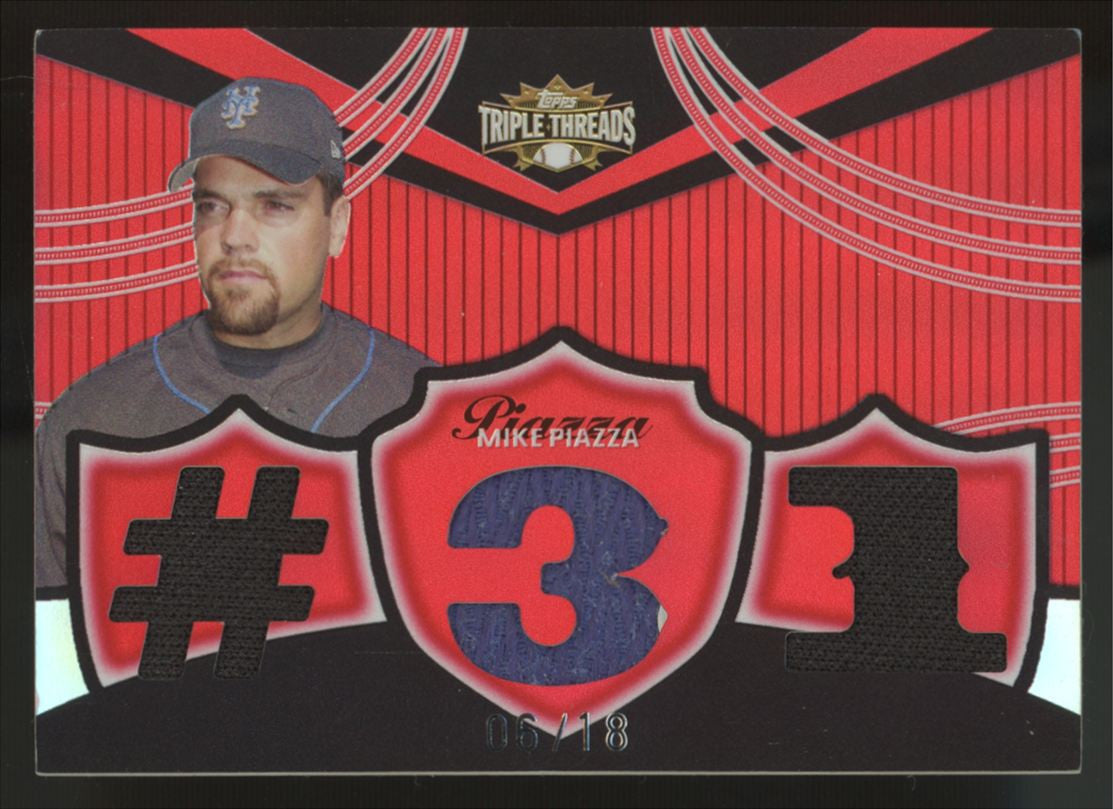 2006 Topps Triple Threads Mike Piazza Triple Patch /18 #TTR-165