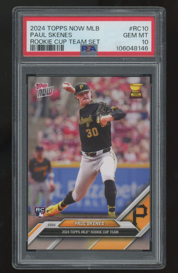 2024 Topps Now Paul Skenes RC Rookie Cup Team Set #RC-10 PSA 10