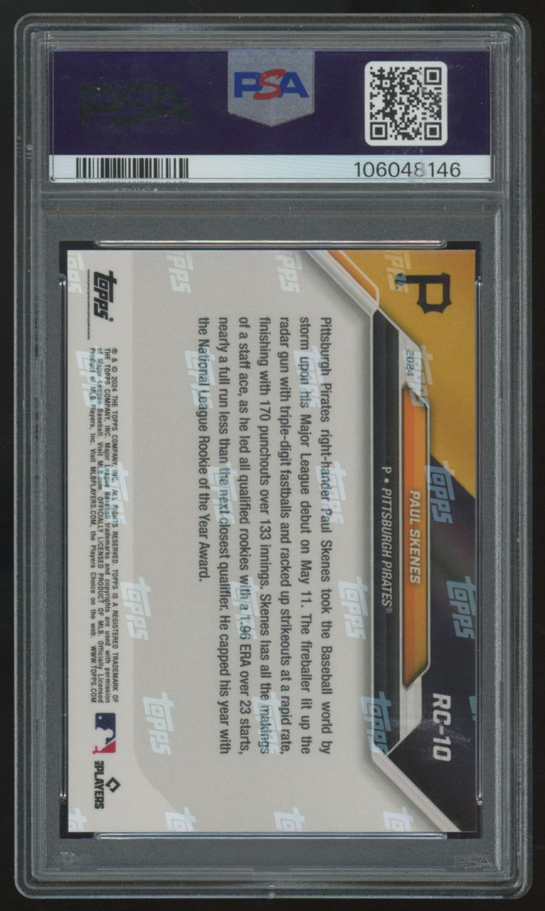 2024 Topps Now Paul Skenes RC Rookie Cup Team Set #RC-10 PSA 10